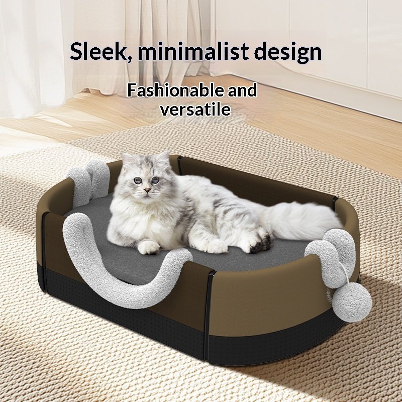 Winter Thickened And Warm Semi-enclosed Cat Bed