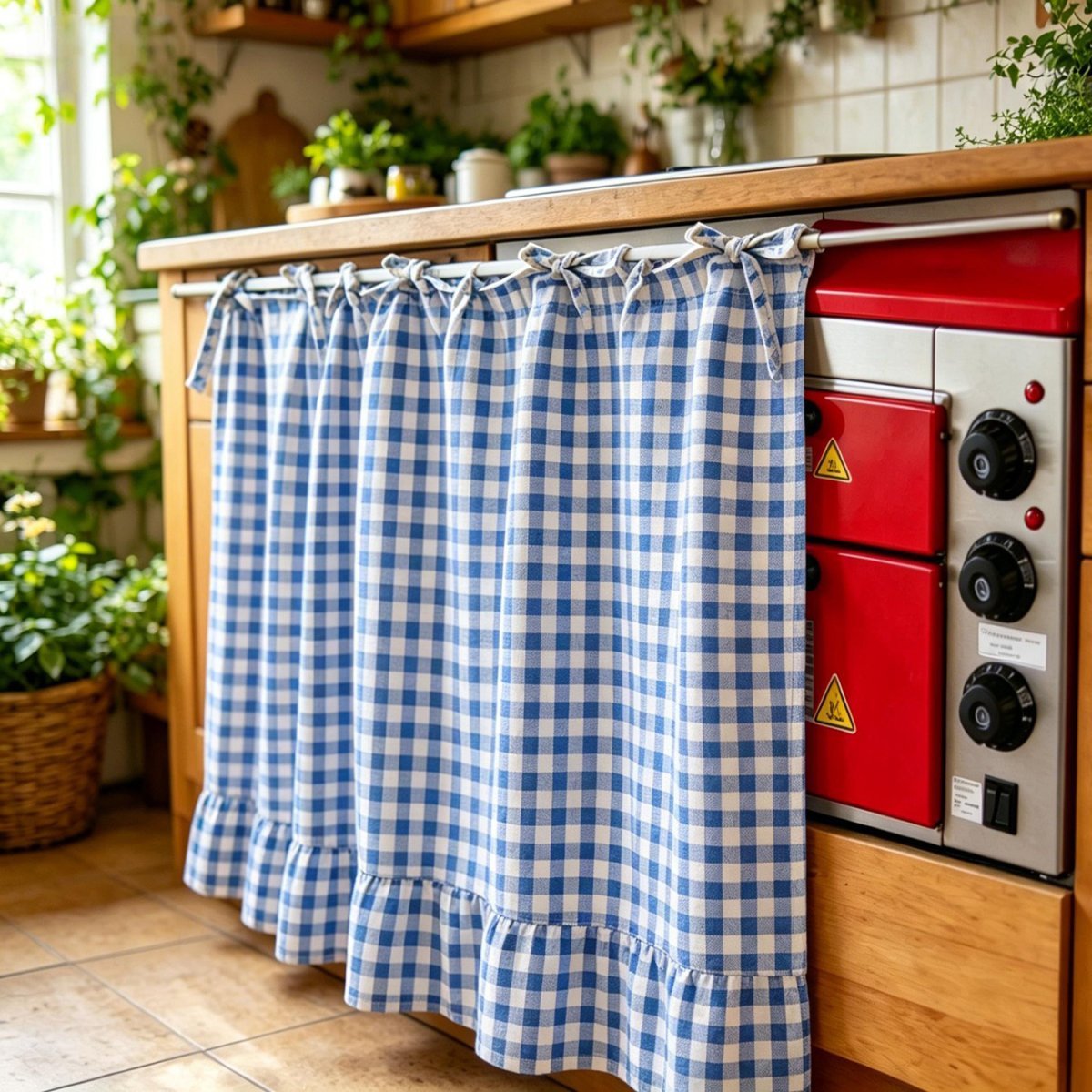 Cotton Linen Floral Half Curtain For Kitchen Cabinets — photo 4