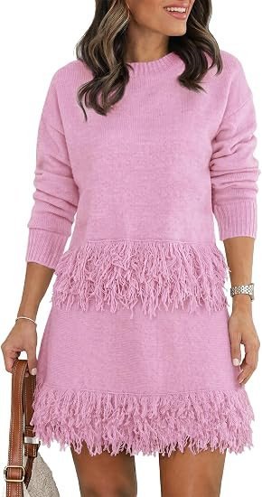Women's Fashionable Casual Round-Neck Tassel Skirt Set — photo 4