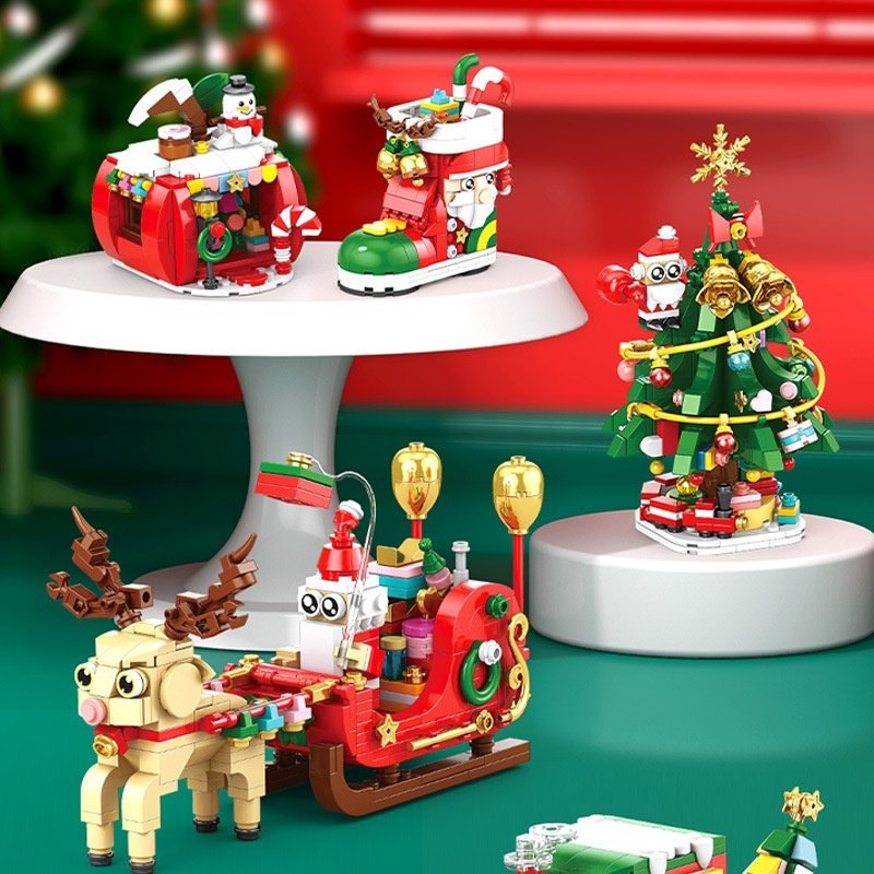 Christmas-themed Santa Claus And Snowman Model