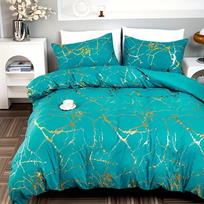 Digital-printed Brushed Fabric Marble Three-piece Set — photo 3