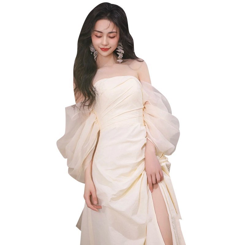 Tube Top Light Wedding Dress Bride Simple Long — photo 2