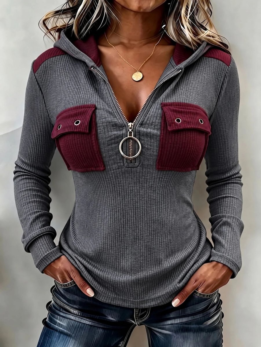 Women's Fashion Hooded Long Sleeve Top — photo 2