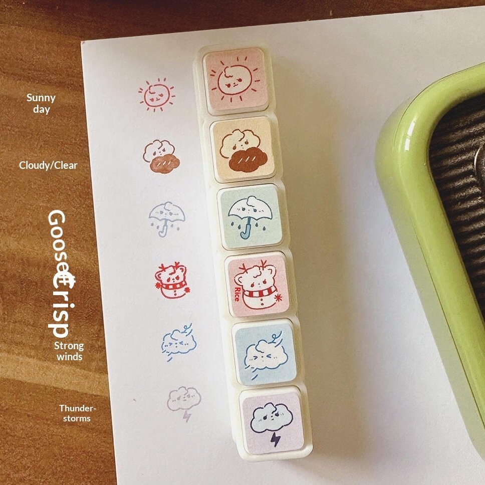 Cute Mini Tomato Mood Weather Six Button Seal — photo 3