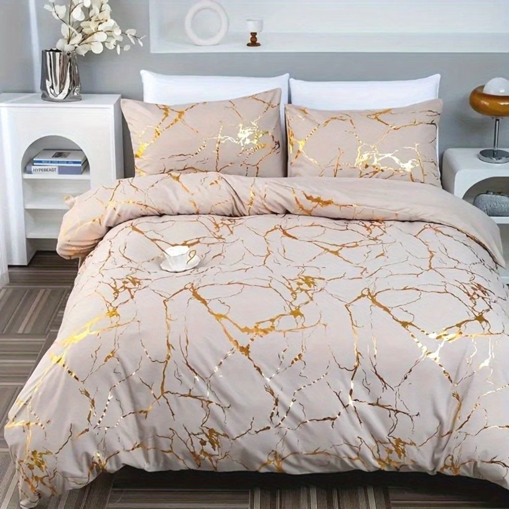 Digital-printed Brushed Fabric Marble Three-piece Set — photo 4