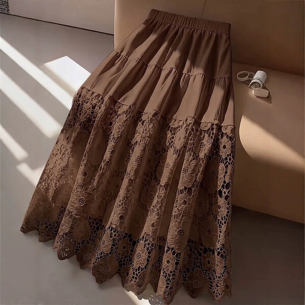 Women's Lace-Panel Hollow-Out Skirt — photo 2