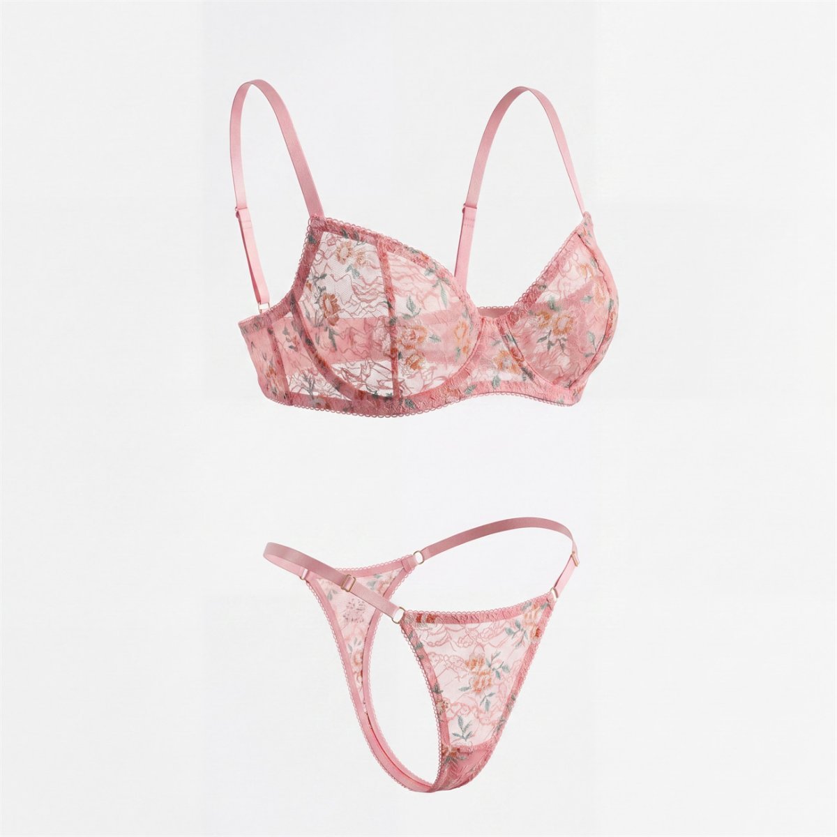 Women's Sexy Lace Lingerie Set With Floral Print — photo 4