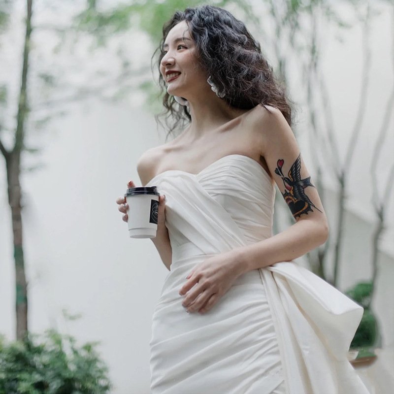 Light Wedding Gown Short Women — photo 2