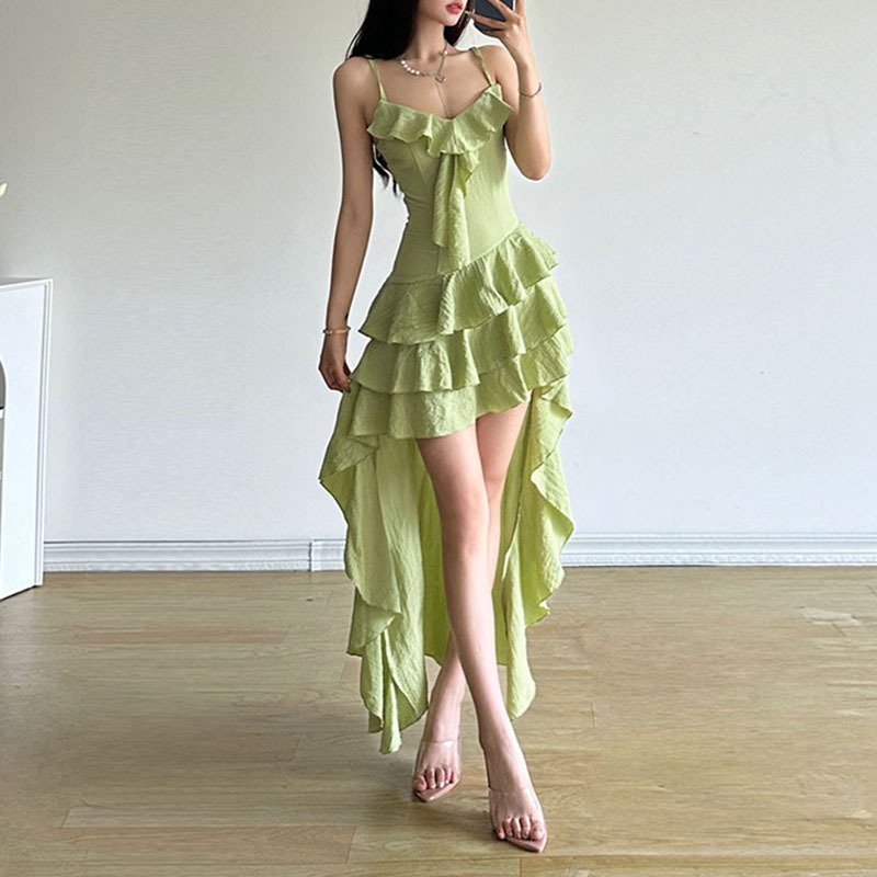 Waist Slimming Irregular Pure Desire Dress