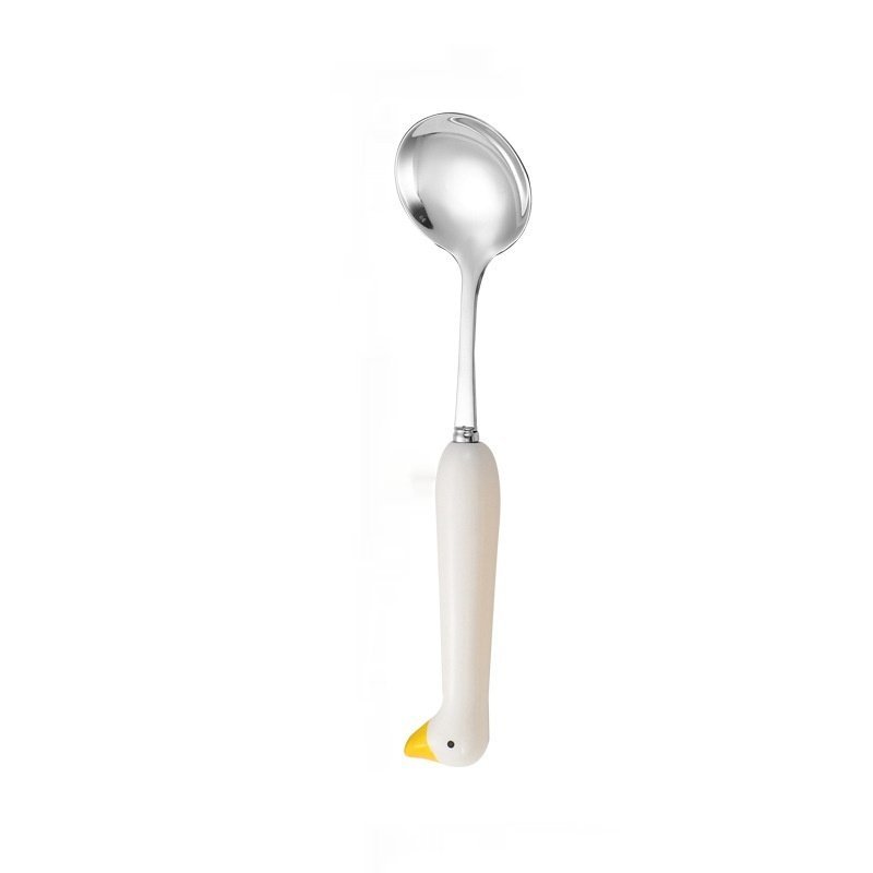 Porcelain Handle Stainless Steel Spoon Fork