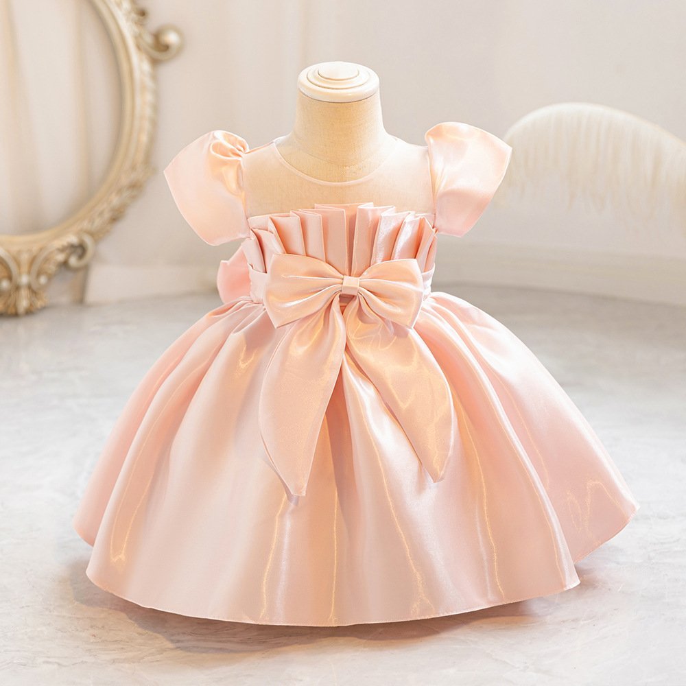 Wedding Satin Children Princess Dress Tulle Tutu Dress — photo 4