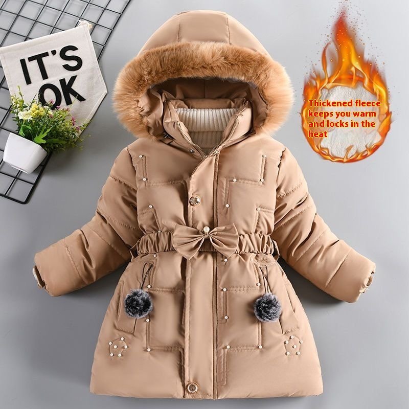 Girls' Winter Clothing Fleece-lined Thickened Fashionable Cotton Jacket — photo 2