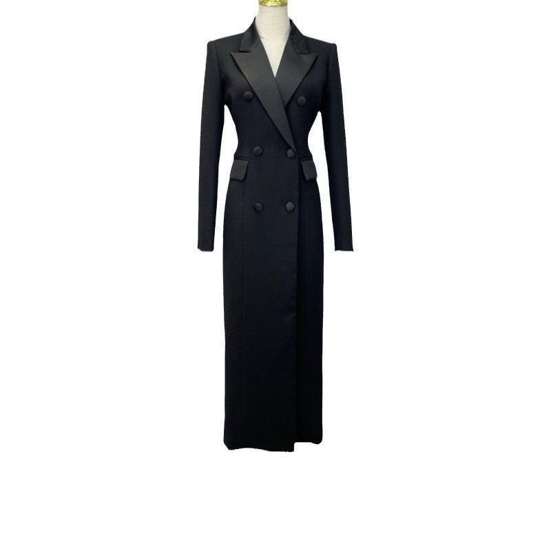 British Black High-grade Autumn Coat Coat Dress — photo 2