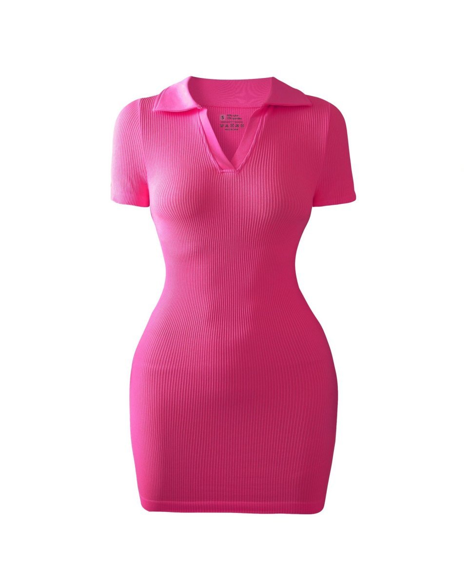 Nylon Thread Sexy Mini Dress Cinched Bodycon Seamless — photo 2