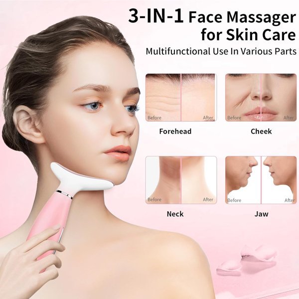 Facial And Neck Massager, Pink Neck Beauty Device — photo 4