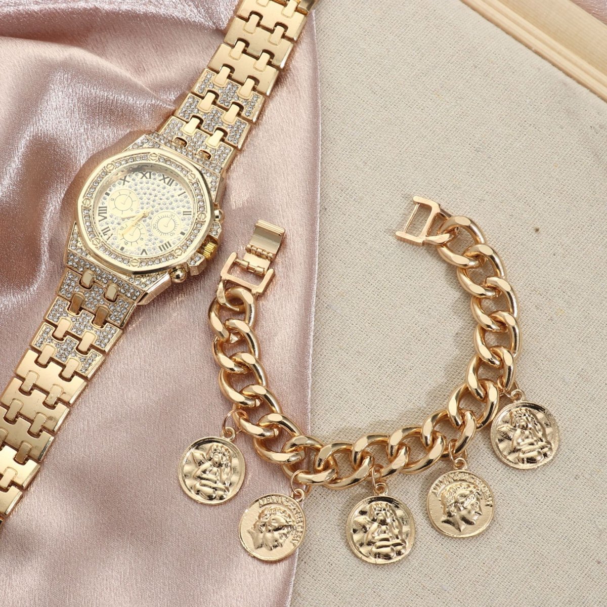 Watch Men's Diamond Large Dial Quartz Watch — photo 2