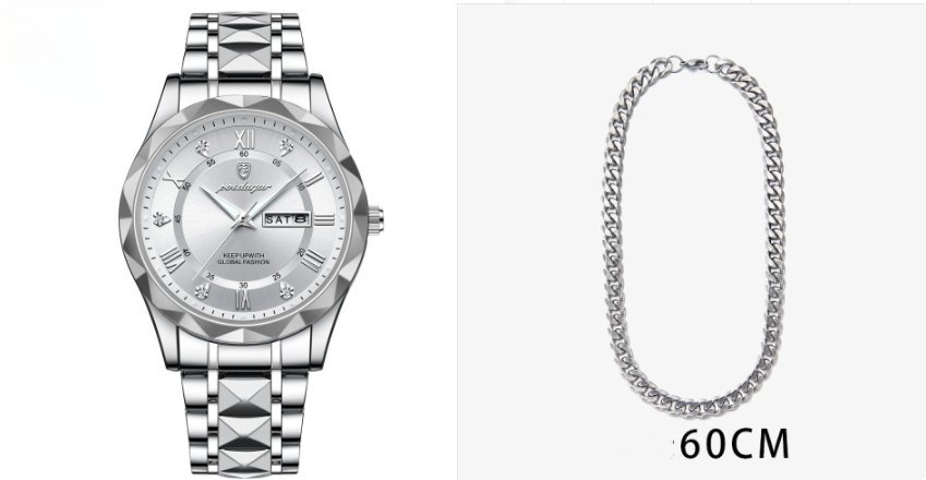 Men's Waterproof Double Calendar Luminous Quartz Watch — photo 2